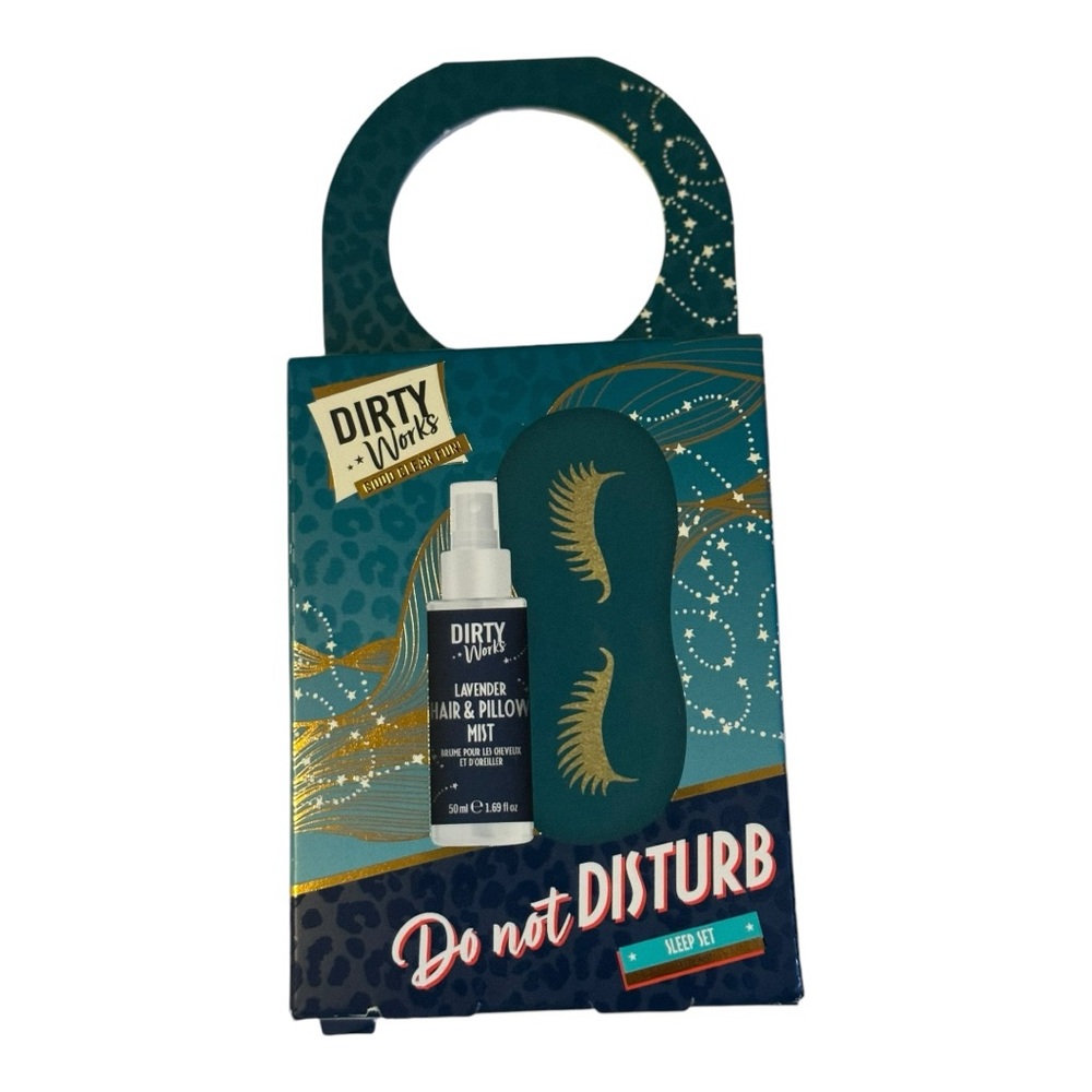 Dirty Works Do Not Disturb Sleep Set Lavender Hair and Pillow Mist Sleep Mask